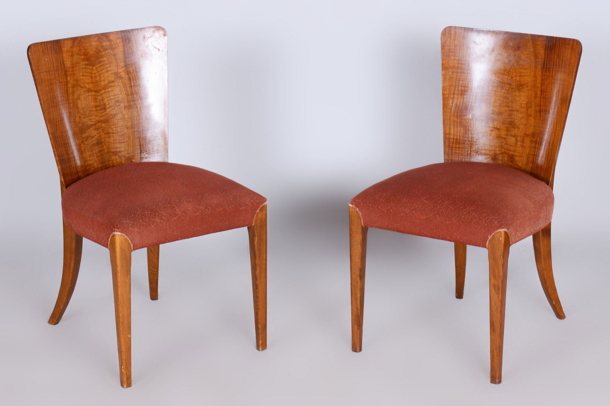 Set of Four Original ArtDeco Beech Chairs, Halabala, UP Zavody, Czechia, 1940s