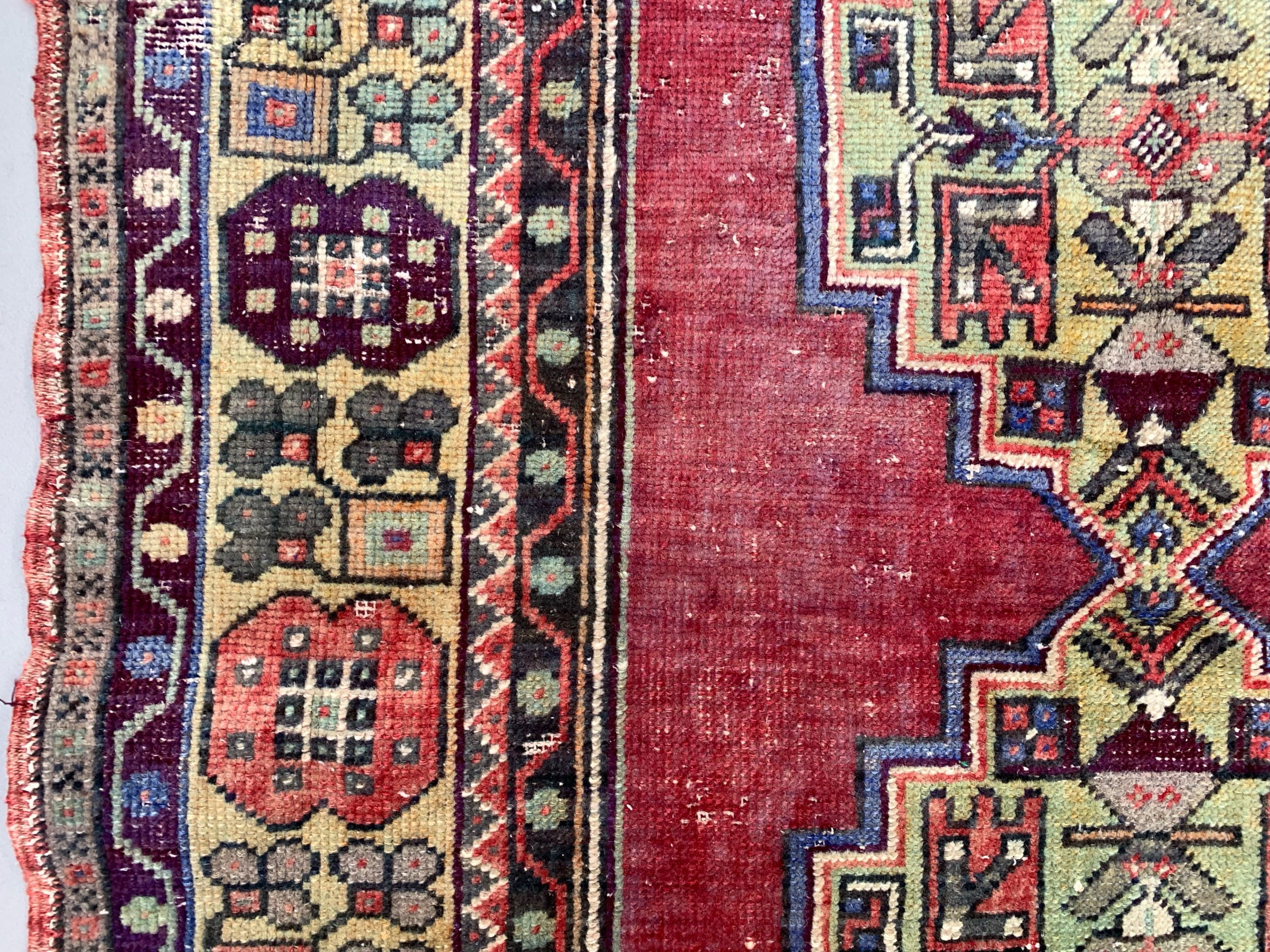 Vintage turkish oushak rug 192x112 cm