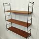 Wall shelf string wood and black metal