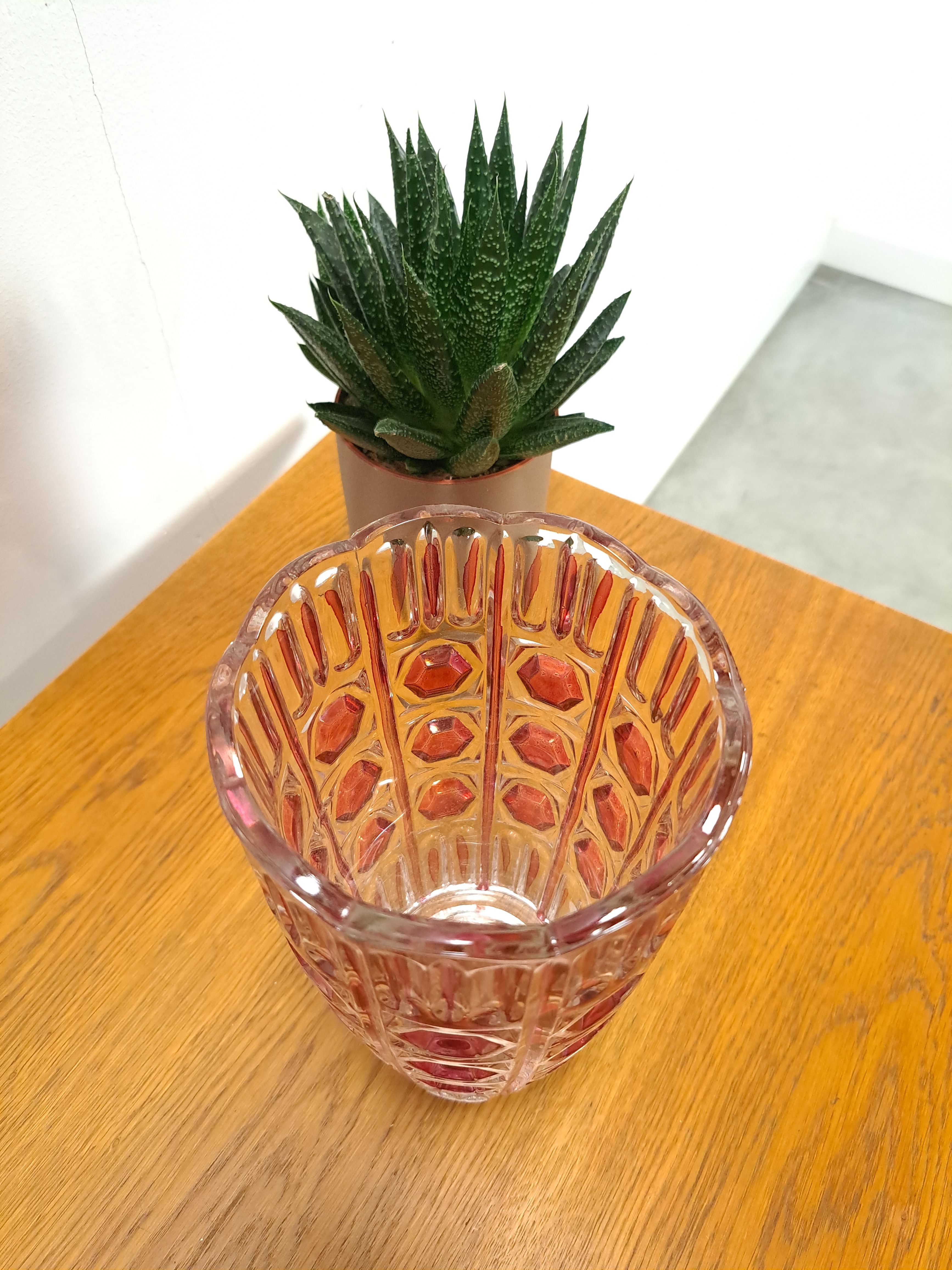 Vintage Vintage Pink Glass Vase Italy, Flower Vase