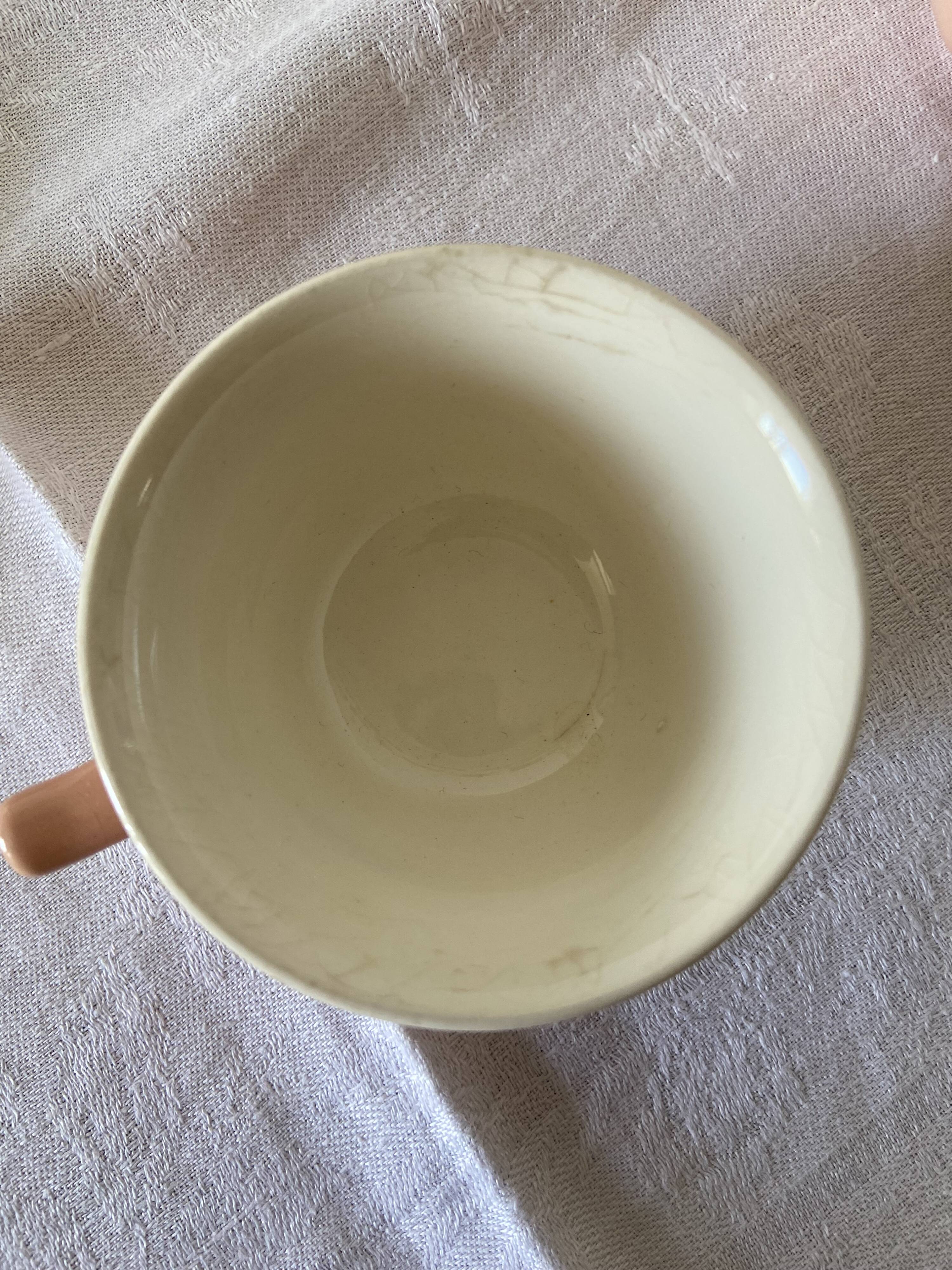 5 tasses à café & soucoupes Villery & Boch roses