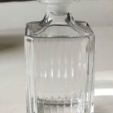 RCR/Royal Crystal Rock Square Whisky/Liqueur Decanter, Italy. Crystal. Diamond-striped/pointed patterns. Capacity 75 cl
