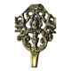 Decorative coat hook with cherubs/putti in aged brass.
