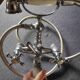 Old mixer tap + 2 shower heads with flexible hoses