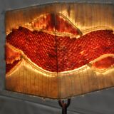 Chain floor lamp and wool lampshade