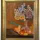 Antique still life painting – Oil on canvas signed FL Deshayes – Flower