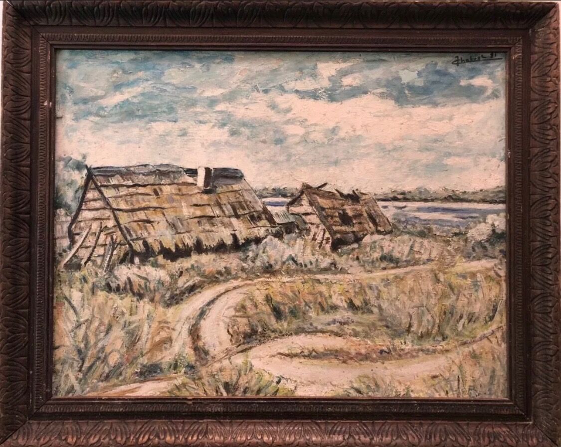 Painting old landscape painting old painting landscape signed Chabrol