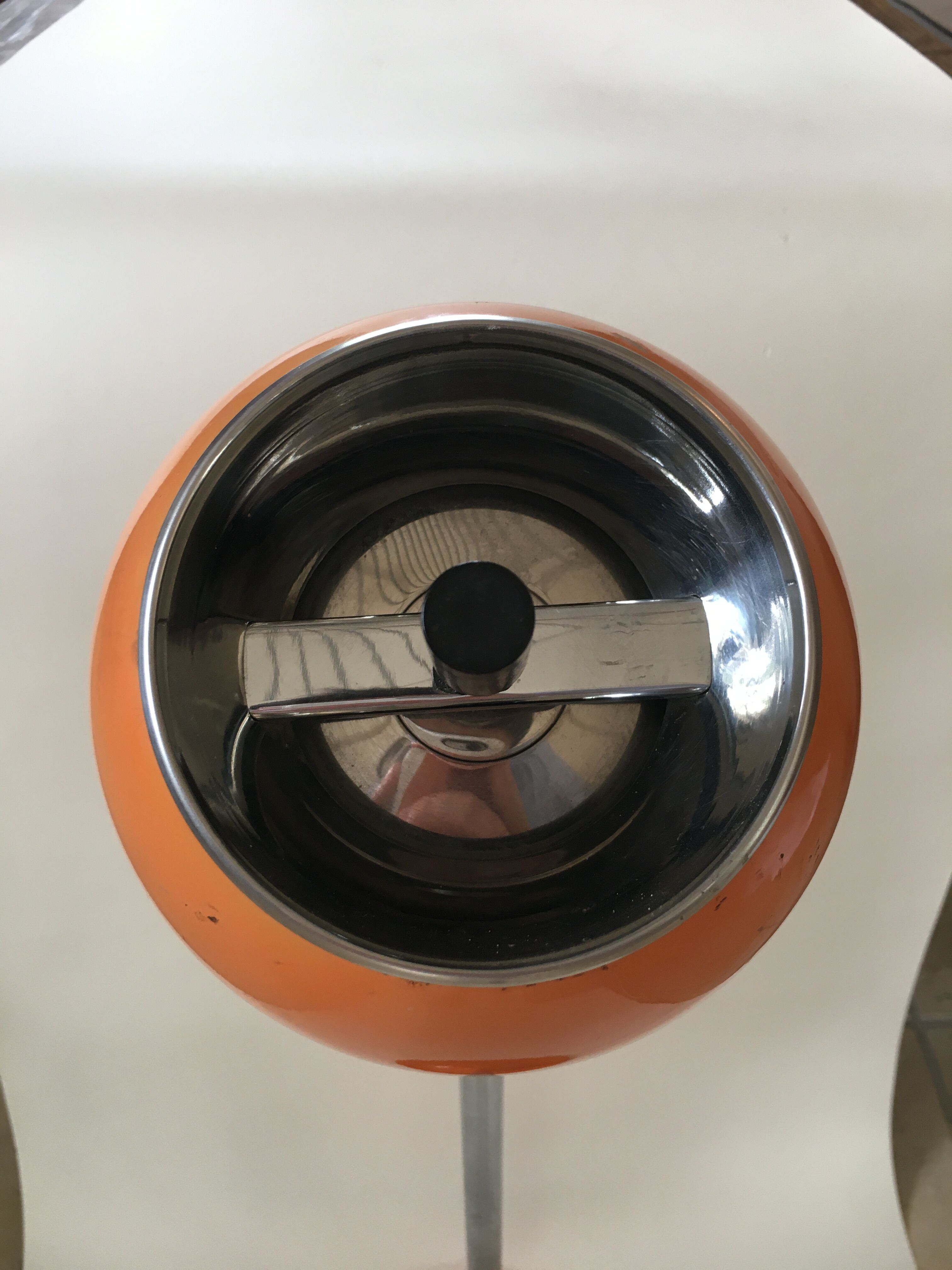 Standing ashtray, orange, 1970s