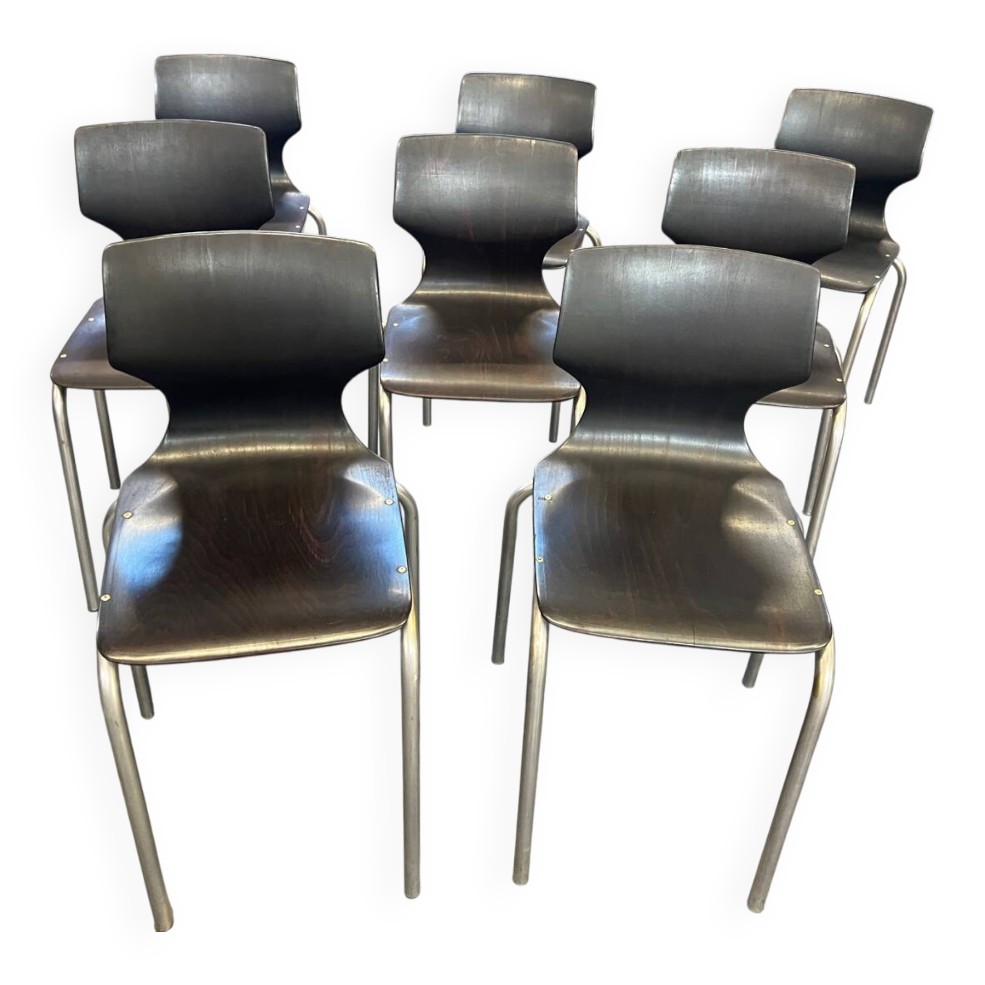 Set of 8 Pagholz chairs.