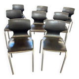 Set of 8 Pagholz chairs.