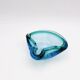 Flavio Poli Seguso Sommerso Emerald Green Blue Vintage 60s Ashtray
