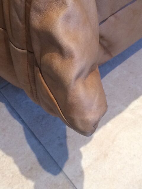 Togo pouffe by Michel Ducaroy for Ligne Roset natural leather