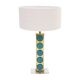 Mid-Century Modern Style Light Blue Murano Glass and Brass Pair of Table L