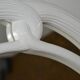 White mirror in 90s Art Deco style