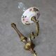 Mid-Century Italian Brass and Ceramic Sconce, set of 2