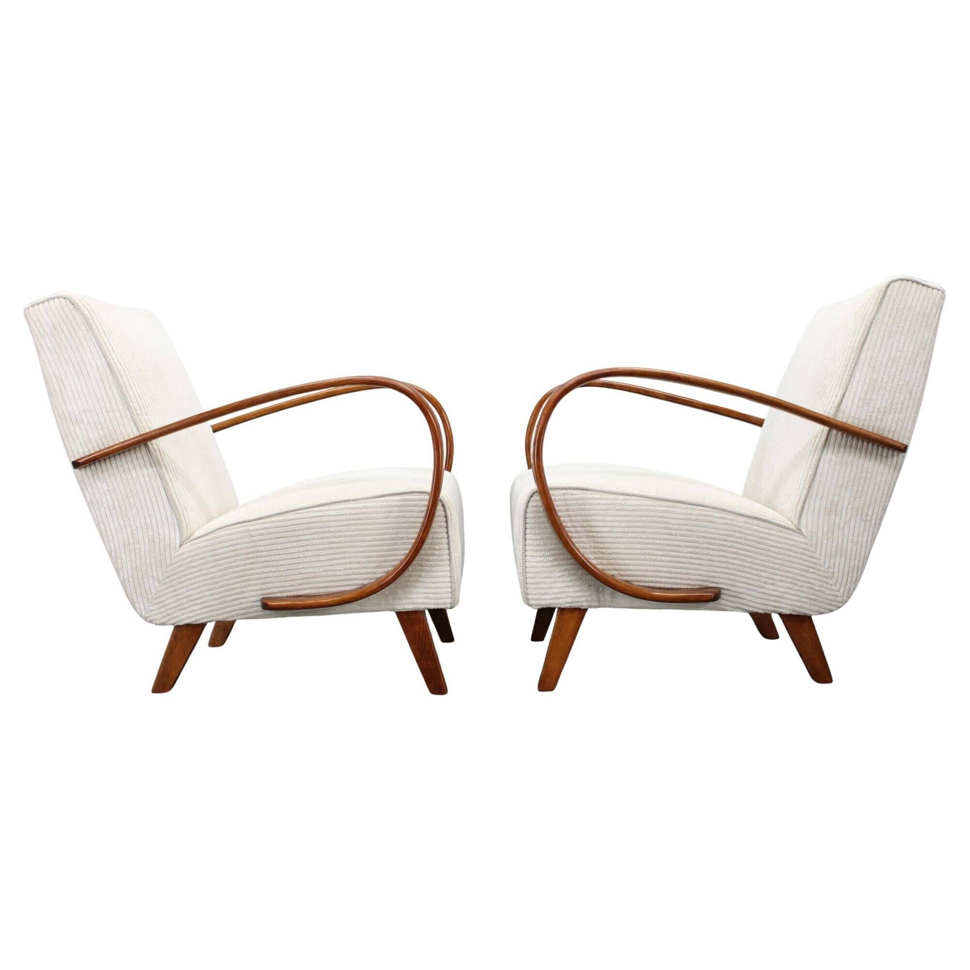 Pair of Art Deco armchairs by Jindřich Halabala, 1940s