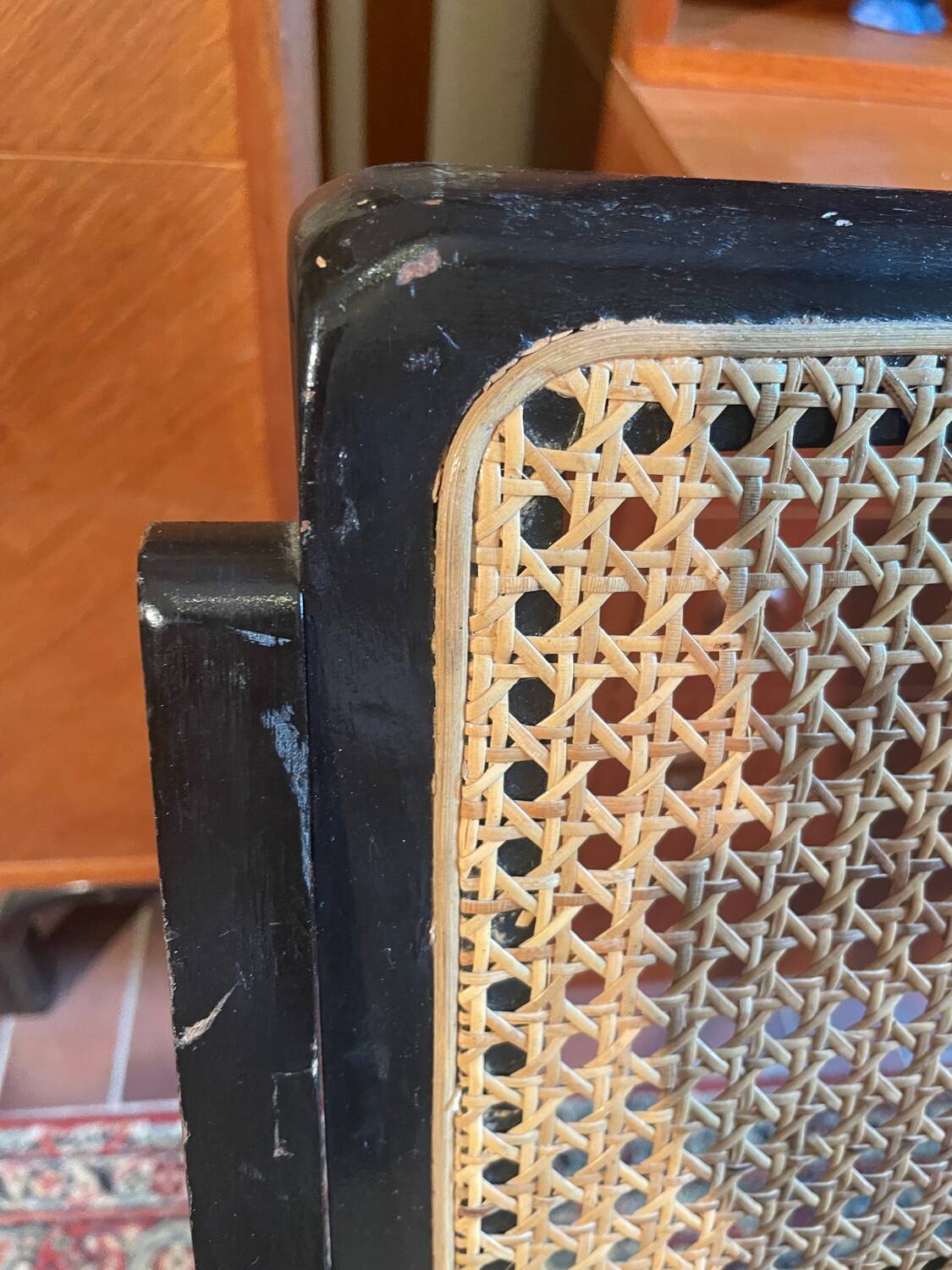 Folding cane chairs