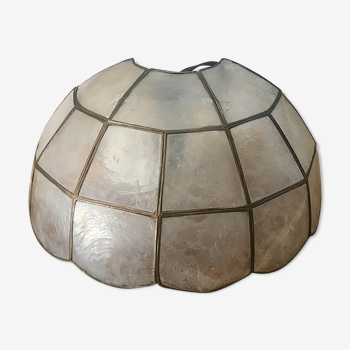 Mother-of-pearl and tin wall lamp