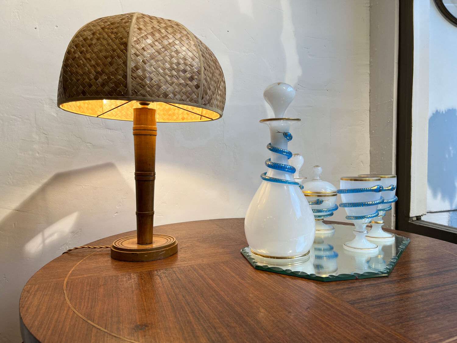 Wooden table lamp 1950