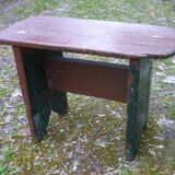 Vintage brutalist farmhouse stool bench