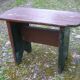 Vintage brutalist farmhouse stool bench