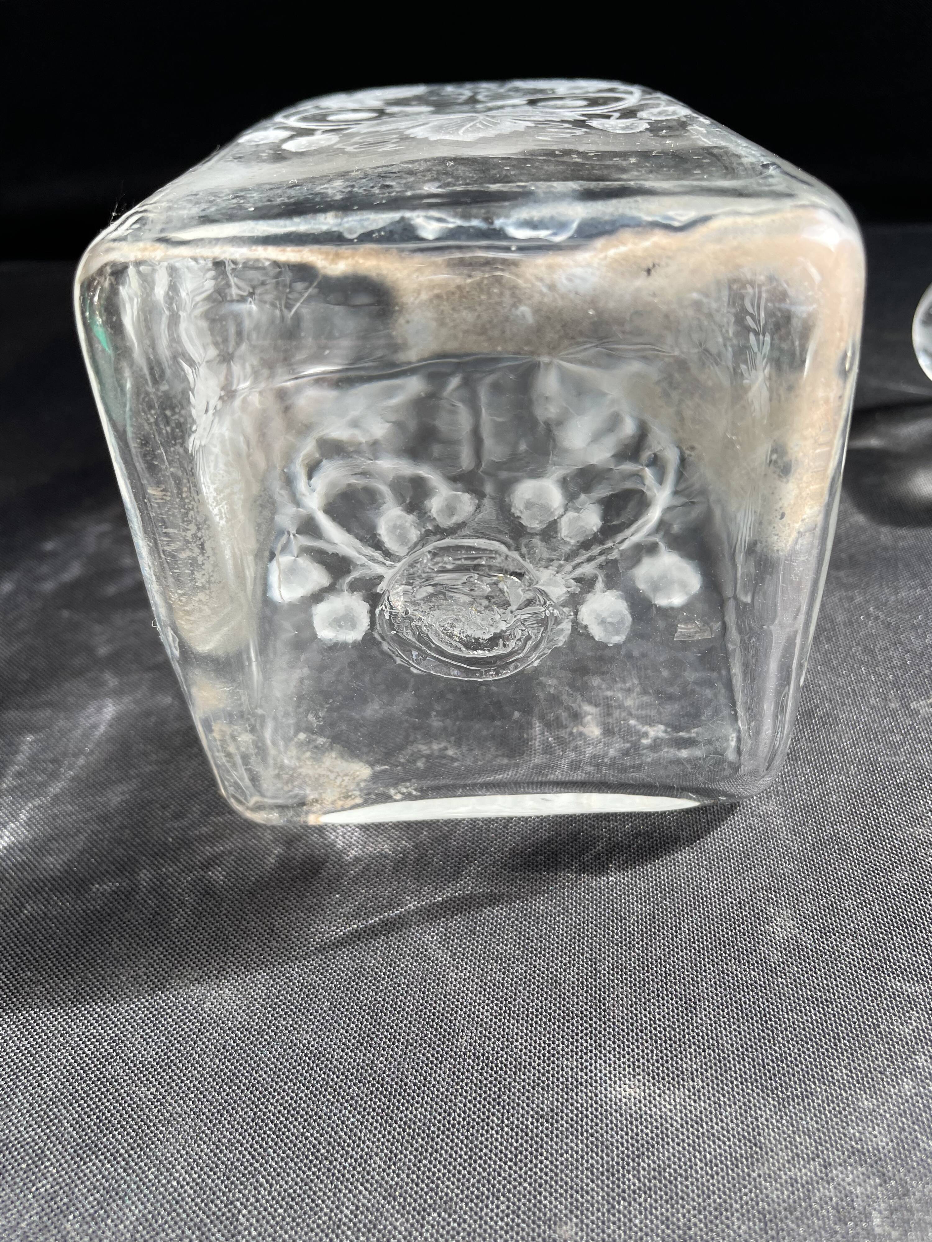 19th century engraved carafe