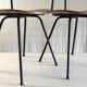 Pair of designer metal and wood chairs - 1950s
