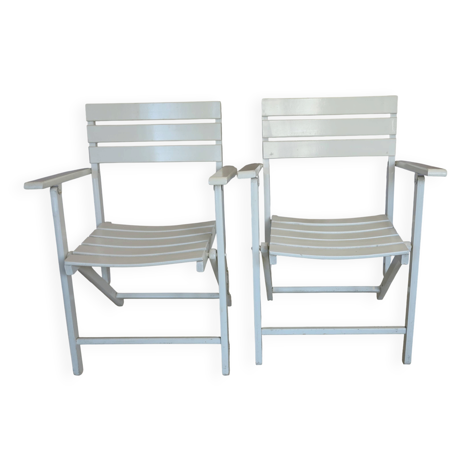 Paire de fauteuils de jardin pliants