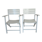 Paire de fauteuils de jardin pliants