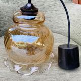 Tulip suspension in vintage amber glass