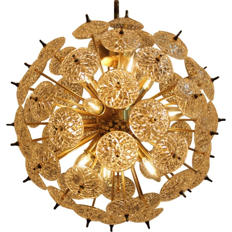 Lustre en laiton étoilé d'Emil Stejnar , Autriche années 1960 - En vente sur France