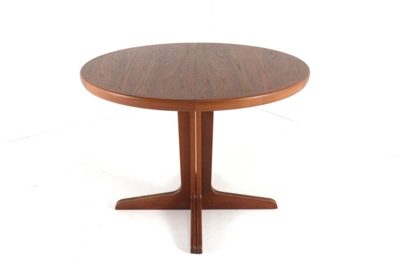 Round 3x extendable dining table 'Hampen' - danish teak mid century modern