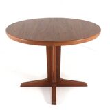 Round 3x extendable dining table 'Hampen' - danish teak mid century modern