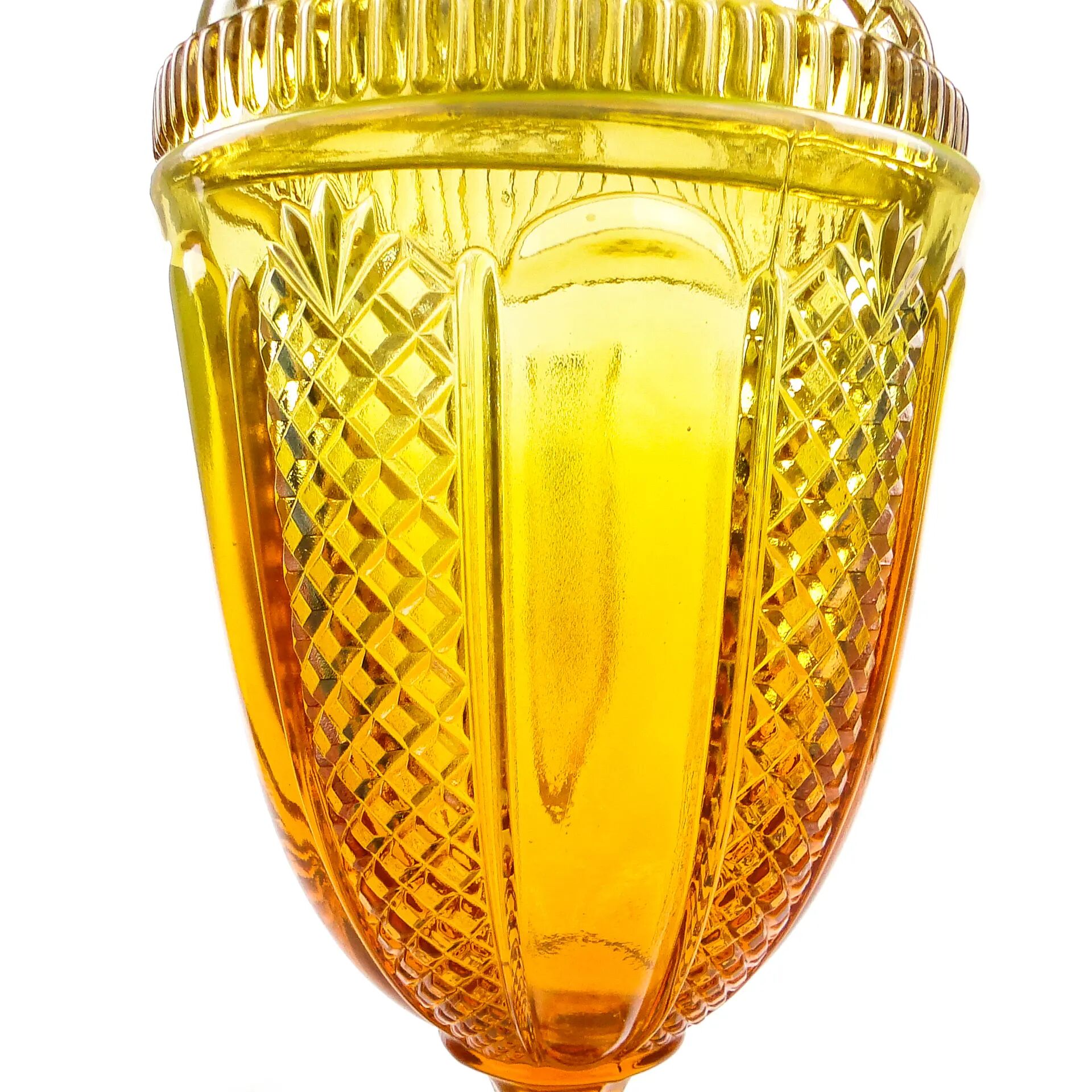 Bonbonnière Art Déco, verre pressé, Ząbkowice, Pologne, années 1970