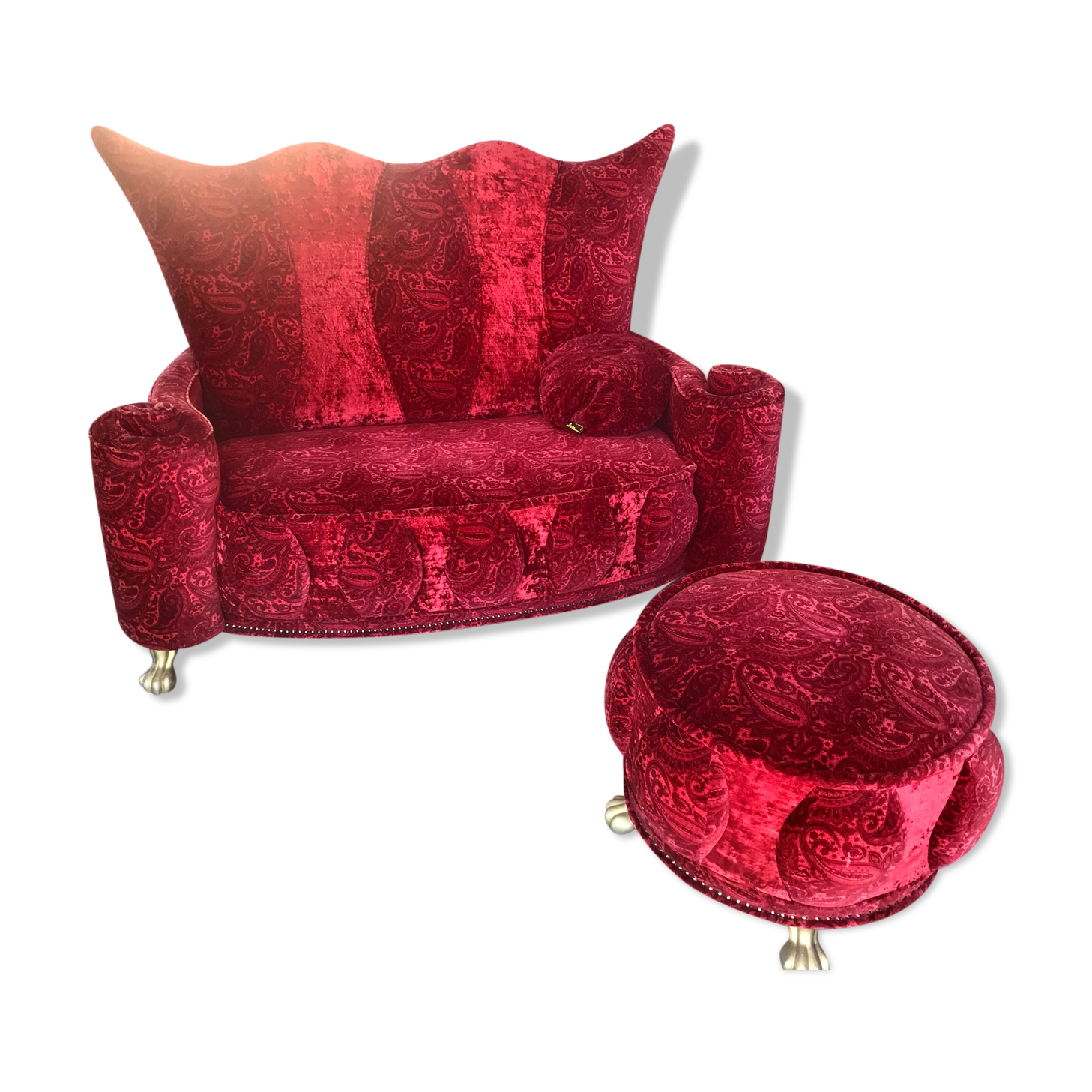 2-seater bretz lucky sofa with matching pouf