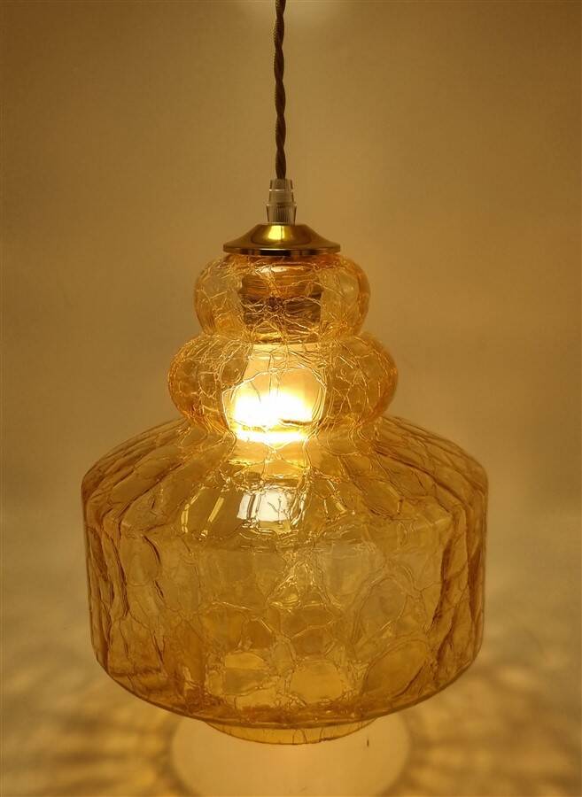 Amber glass pendant light