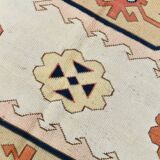 7x9 Peach Navy Blue Oushak Area Rug, 202x284Cm