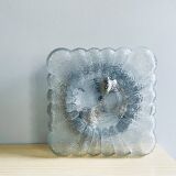 Spanish square textured glass flush mount lamp