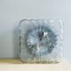 Spanish square textured glass flush mount lamp