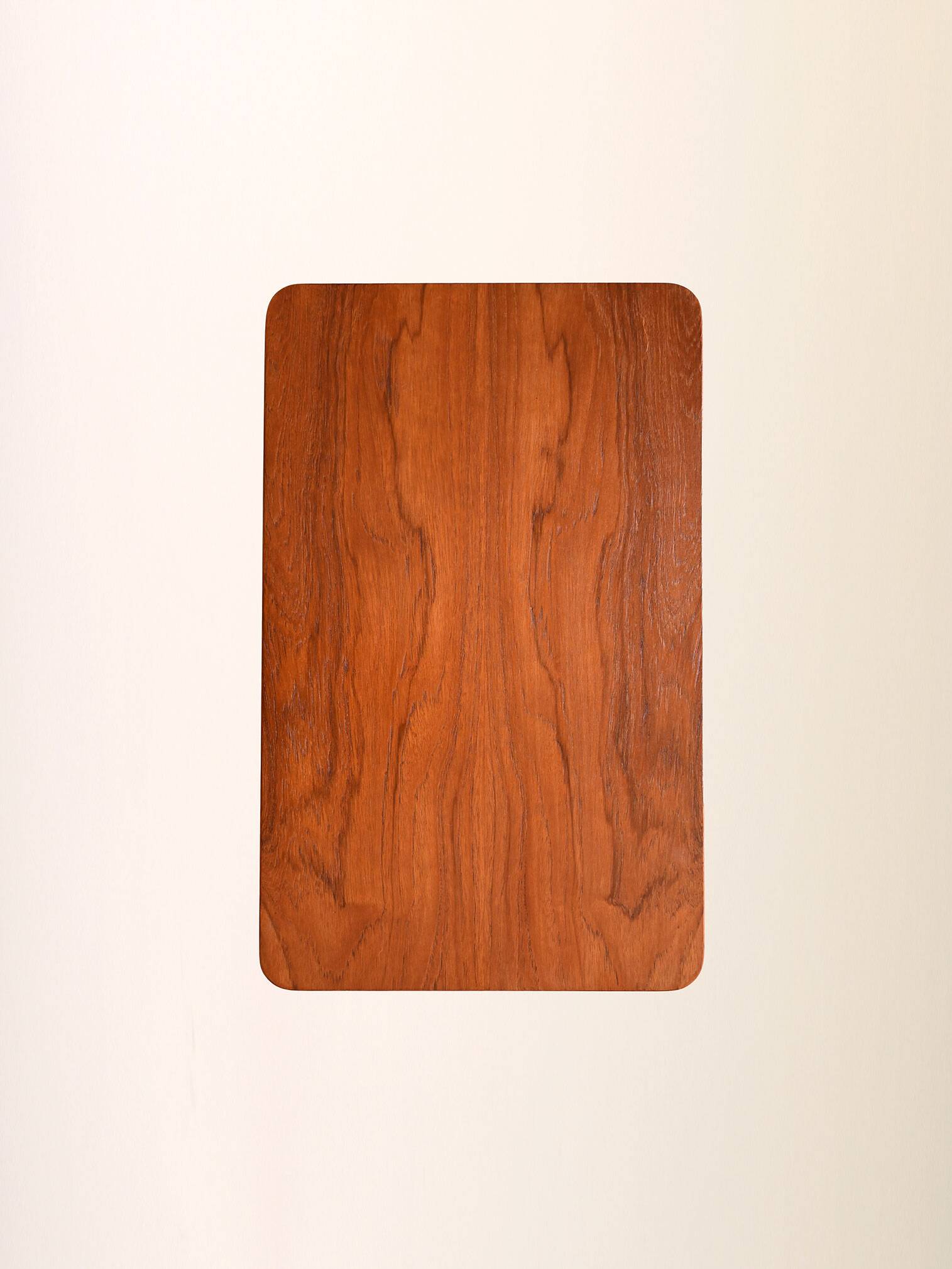 Scandinavian vintage teak nightstand with slatted shelf