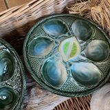 Set of 2 Saint Clément oyster plates in slip