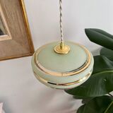 Suspension in green granite glass with gold edging - 4 copies in stock