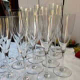 17 Baccarat crystal flutes, Dom Pérignon model