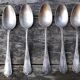 Lot of 7 dessert spoons in silver plated metal