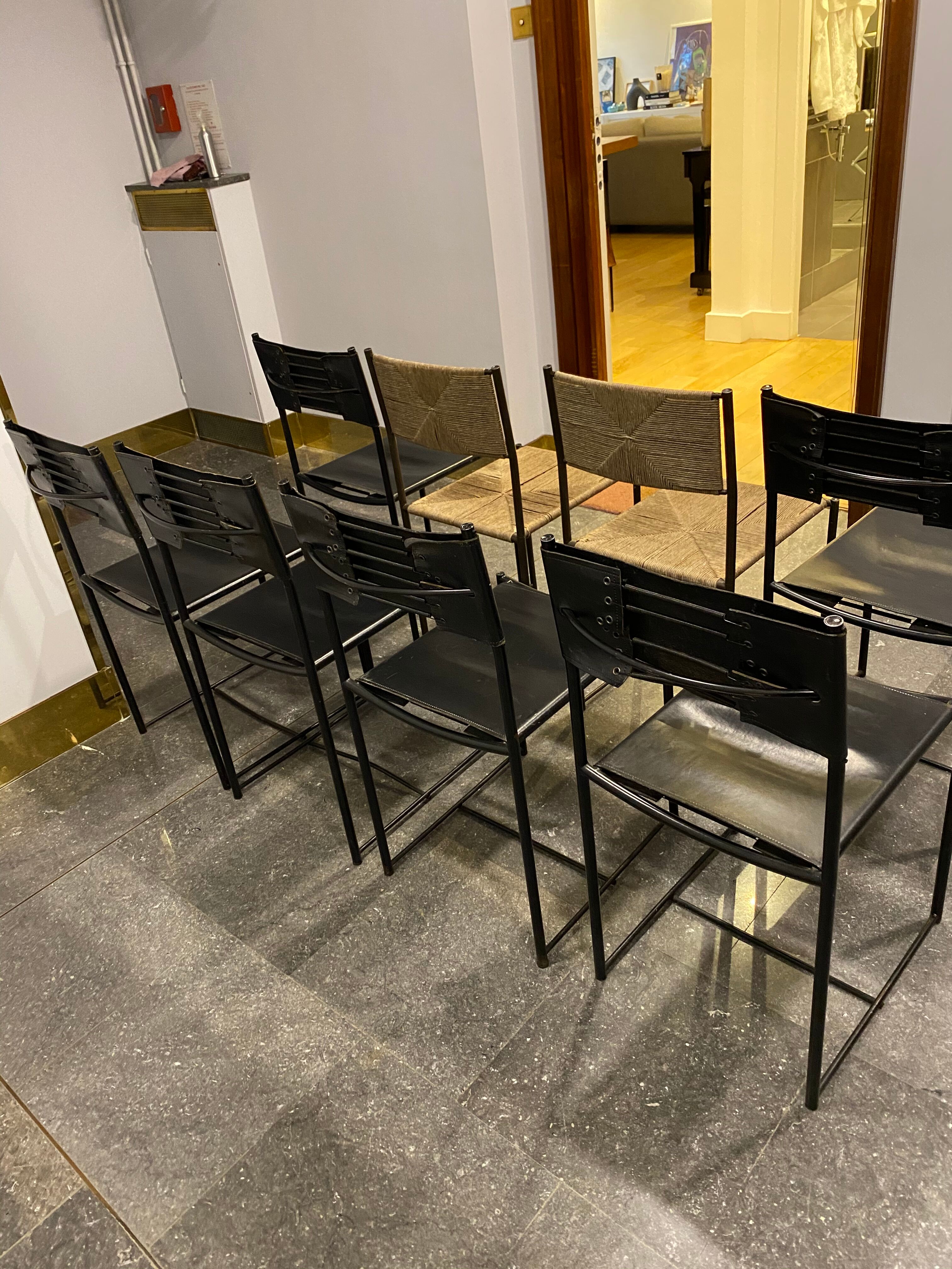 8 spaghetti chairs "101" by Giandomenico Belotti, Alias