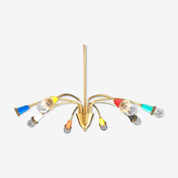 Multicolored Space Age chandelier 1950