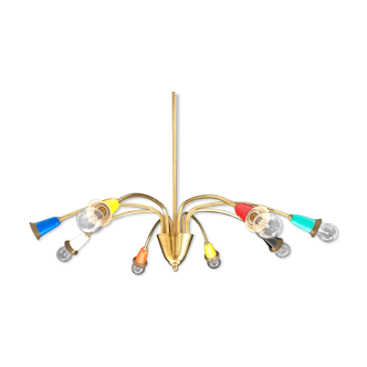Multicolored Space Age chandelier 1950