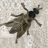 2 cendriers insectes mouches en métal années 50-60