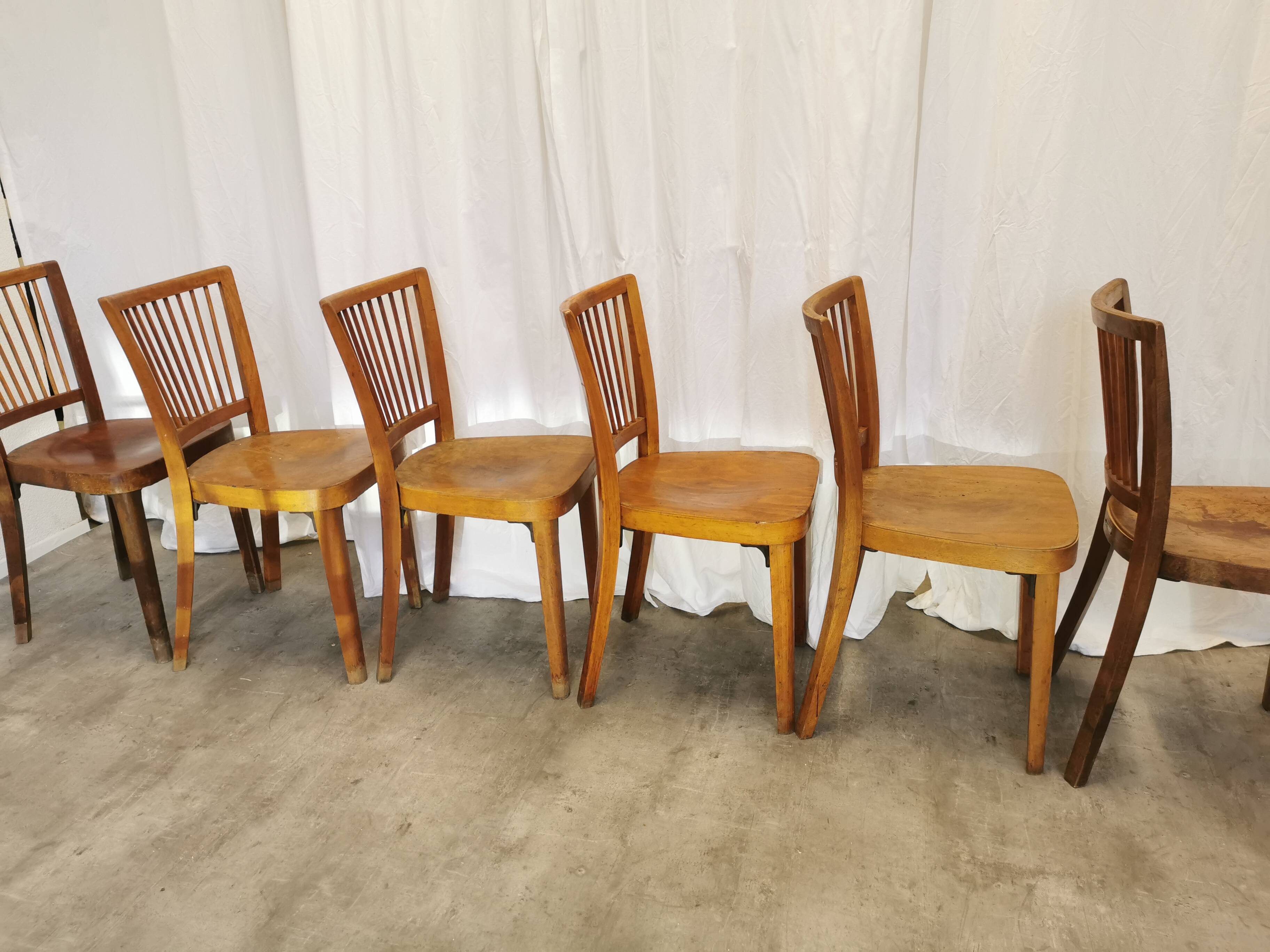 Vintage STOL Kamnik Wooden Dining Chair: 1960s Yugoslavia Bistro Style