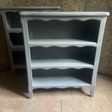 Bibus beech bookcase renovated in gray